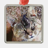 TABBY CAT SILBERNES ORNAMENT (Vorne)
