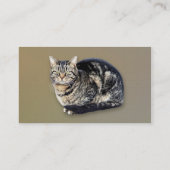 Tabby Cat Sitting Visitenkarte (Rückseite)
