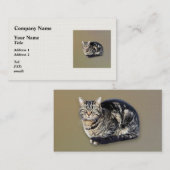 Tabby Cat Sitting Visitenkarte (Vorne/Hinten)