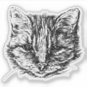 Tabby Cat Sketch Aufkleber (Vorderseite)
