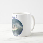Tabby Cat Surf's Up! Kaffeetasse (VorderseiteRechts)