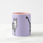 Tabby Cat Tasse Lavendel Lila (Zentrum)