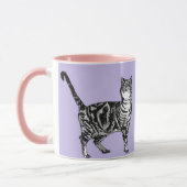 Tabby Cat Tasse Lavendel Lila (Links)