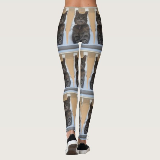 Tabby Cat Tiled Muster Leggings (Rückseite)