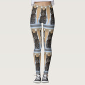 Tabby Cat Tiled Muster Leggings (Vorderseite)