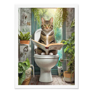 Tabby Cat Toilet Fotodruck