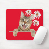Tabby Cat und Daisies Mouse Pad Mousepad (Mit Mouse)
