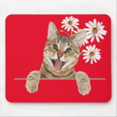 Tabby Cat und Daisies Mouse Pad Mousepad (Vorne)