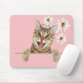 Tabby Cat und Daisies Mouse Pad Mousepad (Mit Mouse)