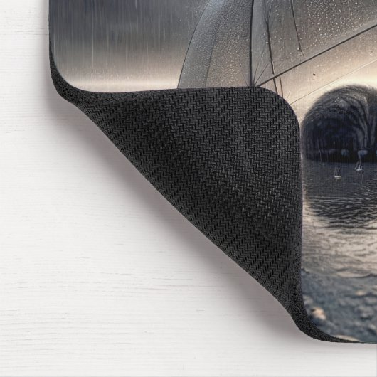 Tabby Cat Unter Schirm Mousepad (Ecke)