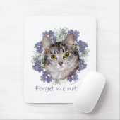 Tabby Cat Vergessen-Me-not Mousepad (Mit Mouse)