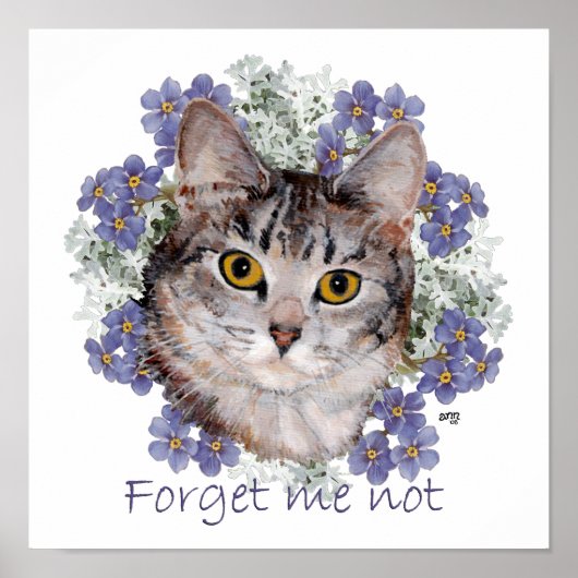 Tabby Cat Vergiss mich nicht Poster (Vorne)
