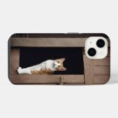 Tabby Cat vor der Tür iPhone Hülle (Rückseite (Horizontal))