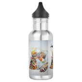 Tabby Cat Wasserfarbe Kunst Katzen Wasser Flasche Edelstahlflasche (Links)