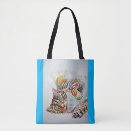Tabby Cat Watercolor Ginger Katzen liebt Tote Bag Tasche