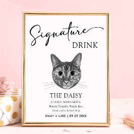 Tabby Cat Wedding Signature Drink-Zeichen Poster