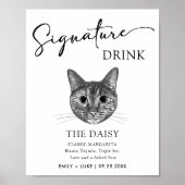 Tabby Cat Wedding Signature Drink-Zeichen Poster (Vorne)