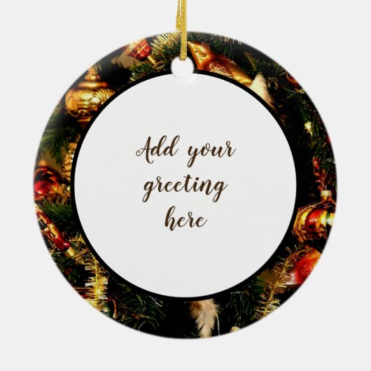 Tabby Cat Weihnachtsbaum Keramik Ornament (Hinten)