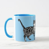 Tabby Cat Whimsical Light Blue Pastel Cats Art Tas Tasse (Links)