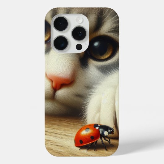 Tabby Cat with Ladybug Case-Mate iPhone Hülle (Rückseite)
