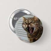 Tabby Cat Yawning Artistic Portrait Button (Vorne & Hinten)