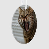 Tabby Cat Yawning Artistic Portrait Ornament (Vorderseite)