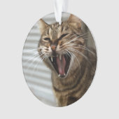 Tabby Cat Yawning Artistic Portrait Ornament (Vorderseite)