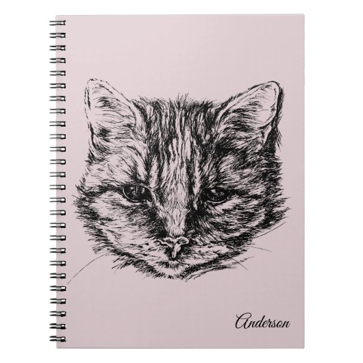 Tabby Cat Zeichne benutzerdefinierte Farbe Persona Notizblock (Vorderseite)