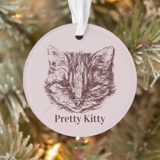 Tabby Cat Zeichne benutzerdefinierten Personalisie Ornament (Baum)