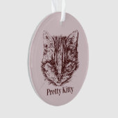 Tabby Cat Zeichne benutzerdefinierten Personalisie Ornament (Vorderseite)