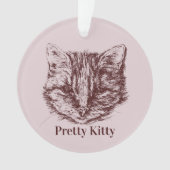 Tabby Cat Zeichne benutzerdefinierten Personalisie Ornament (Vorderseite)