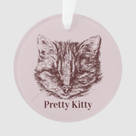 Tabby Cat Zeichne benutzerdefinierten Personalisie Ornament