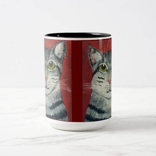 Tabby Cat Zweifarbige Tasse (Mittel)