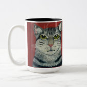 Tabby Cat Zweifarbige Tasse (Links)
