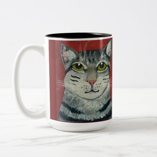 Tabby Cat Zweifarbige Tasse (Links)