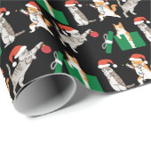 Tabby Cats Dekorieren Funny Albern Black Christmas Geschenkpapier (Rolleneckpunkt)