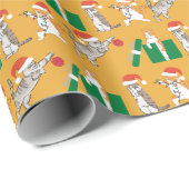 Tabby Cats Dekorieren Funny Albern Gold Weihnachte Geschenkpapier (Rolleneckpunkt)