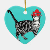 Tabby Cats Frohe Weihnachten Sie Cool Katzendekora Keramik Ornament (Vorne)