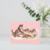 Tabby Cats & Holly Viktorianische Weihnachten (Stehend Vorderseite)