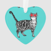 Tabby Cats 'One Cool Cat' Aqua Boys Mens Ornament (Rückseite)