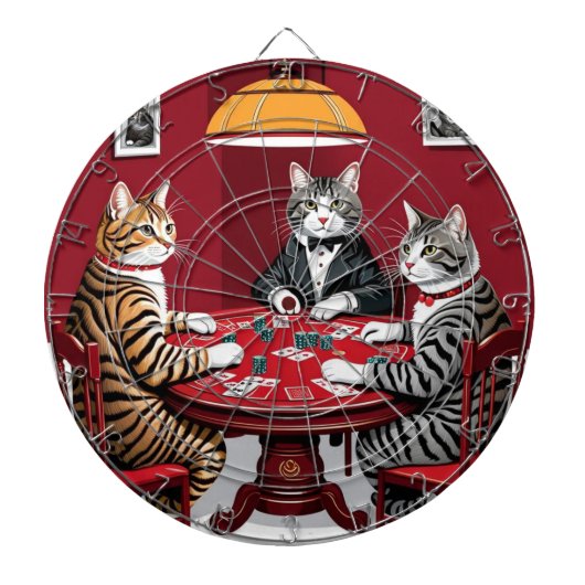 Tabby Cats Poker spielen Dartscheibe (vorne)