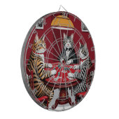 Tabby Cats Poker spielen Dartscheibe (Vorderseite Links)
