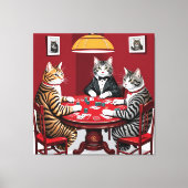 Tabby Cats Poker spielen Leinwanddruck (Vorderseite)