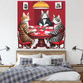 Tabby Cats Poker spielen Leinwanddruck (Insitu (Schlafzimmer))