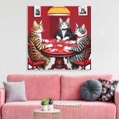 Tabby Cats Poker spielen Leinwanddruck (Insitu (Wohnzimmer))