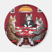 Tabby Cats Poker spielen Magnet (Vorne)