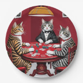 Tabby Cats Poker spielen Pappteller (Vorderseite)