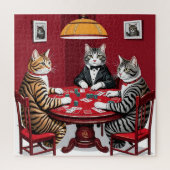 Tabby Cats Poker spielen Puzzle (Vertikal)