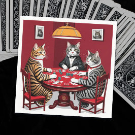 Tabby Cats Poker spielen Serviette