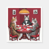 Tabby Cats Poker spielen Serviette (Vorderseite)